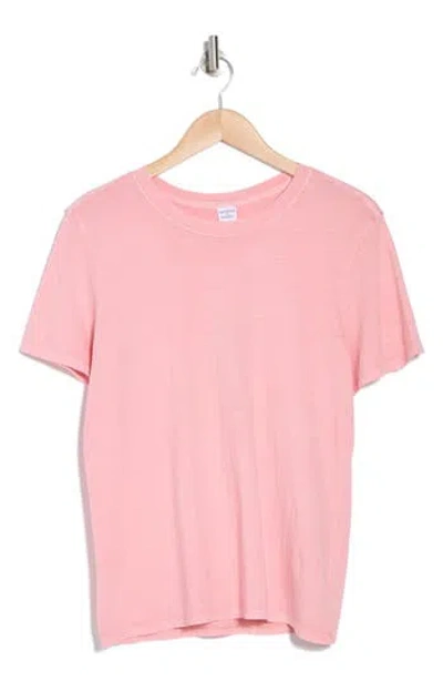 Melrose And Market Washed Cotton Crewneck T-shirt In Pink Coral