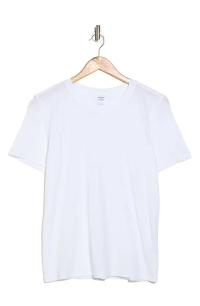 Melrose And Market Washed Cotton Crewneck T-shirt In White