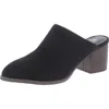 Melrose Ave Womens Vegan Suede Slip On Mules In Black