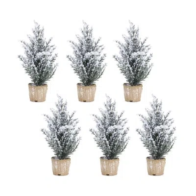 Melrose International 12'' H Dark Green/white Pine Flocked/frosted Christmas Tree