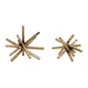 Melrose International Abstract Textured Metal Sculpture (set Of 4) - Gold