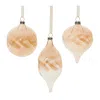 Melrose International Amber Ombre Wavy Glass Ornament (set Of 12) - Orange
