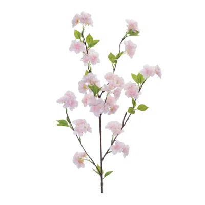 Melrose International Apple Blossom Floral Branch (set Of 6) - Pink, Green