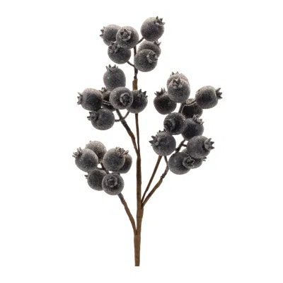 Melrose International Beaded Berry Spray (set Of 6) - Blue, Brown