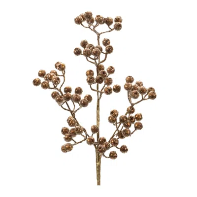 Melrose International Beaded Berry Spray (set Of 6) - Gold