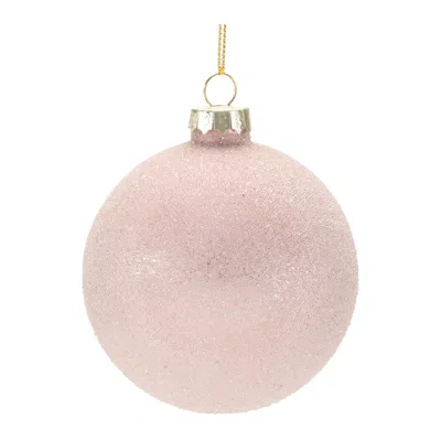 Melrose International Beaded Glass Ball Ornament (set Of 12) - Pink