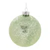 Melrose International Beaded Glass Ball Ornament (set Of 6) - Green, Silver