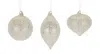 Melrose International Beaded Glass Tree Ornament (set Of 6) - Silver