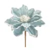 Melrose International Beaded Magnolia Flower Stem (set Of 6) - Blue