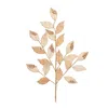 Melrose International Beaded Peach Leaf Spray (set Of 6) - Gold