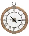 Melrose International Beaded Wood Wall Clock With Metal Face In Brown