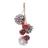 Melrose International Bell And Pine Cone Drop Ornament (set Of 6) - Red, Brown
