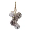 Melrose International Bell And Pine Cone Ornament (set Of 6) - Brown, White