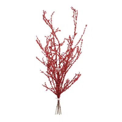 Melrose International Berry Twig Bundle (set Of 2) - Red, Brown