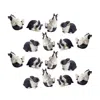 Melrose International Black And White Playful Rabbit Figurine (set Of 16) - Black, White