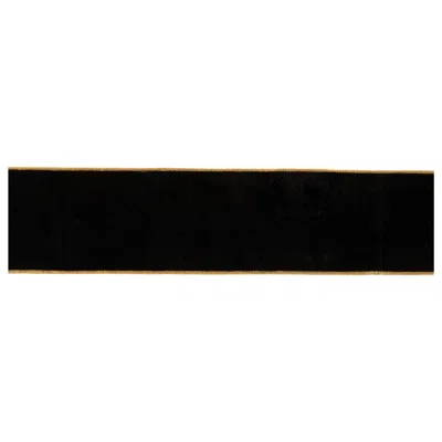 Melrose International Black Wired Ribbon 4" X 10 Yds. - Black, Gold