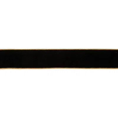 Melrose International Black Wired Ribbon (set Of 2) - Black, Gold