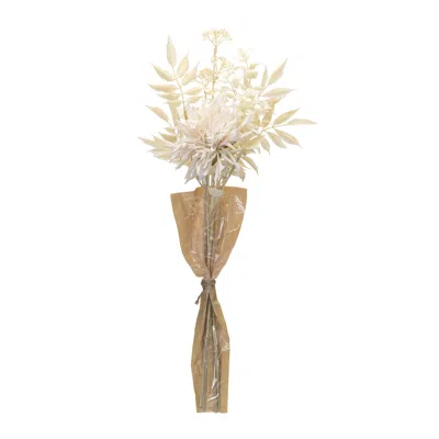 Melrose International Bleached Chrysanthemum Bouquet (set Of 2) - Beige