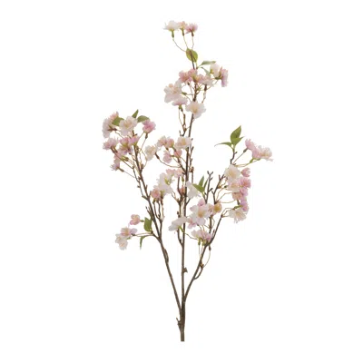 Melrose International Blossom Floral Branch (set Of 4) - Pink, Green