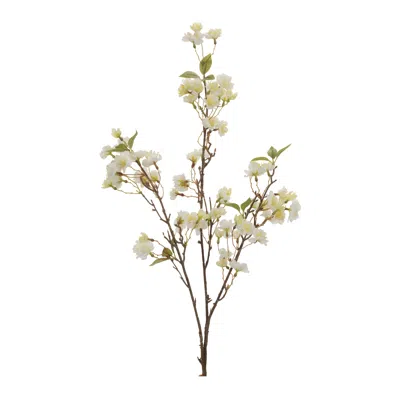 Melrose International Blossom Floral Branch (set Of 4) - White, Green