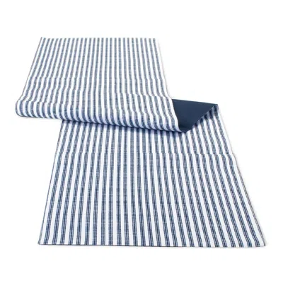 Melrose International Blue And White Striped Dining Table Runner 70"l - Blue, White