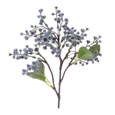 Melrose International Blue Berry Foliage Pick (set Of 24) - Blue, Green