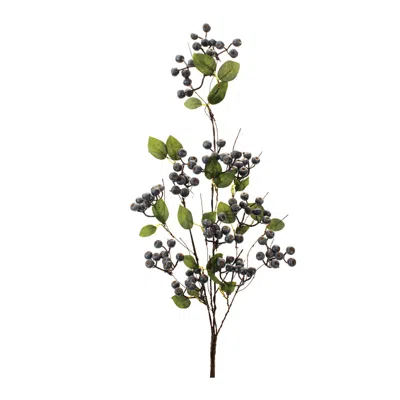 Melrose International Blue Berry Foliage Spray (set Of 2) - Blue, Green