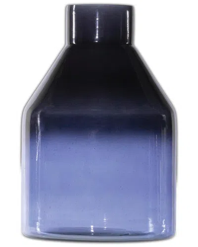 Melrose International Blue Soda Lime Glass Bottle Vase