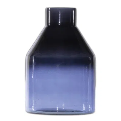Melrose International Blue Soda Lime Glass Bottle Vase 7"h - Blue