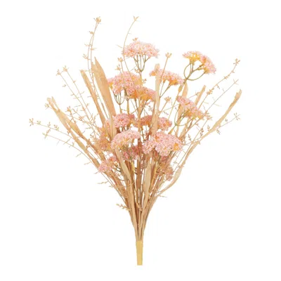 Melrose International Blush Floral Grass Bush (set Of 2) - Pink, Beige