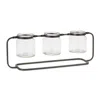 Melrose International Bottle Vases In Iron Stand 19.75"l - Black