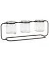 Melrose International Bottle Vases In Iron Stand In Black