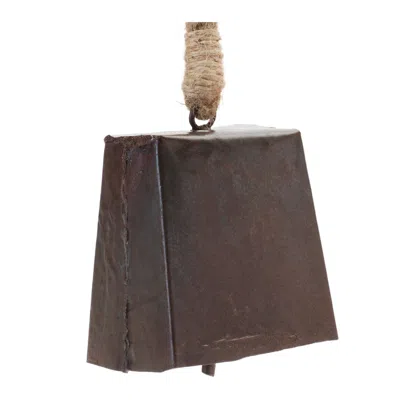 Melrose International Bronze Metal Bell Ornament With Jute Rope Hanger (set Of 4) - Bronze