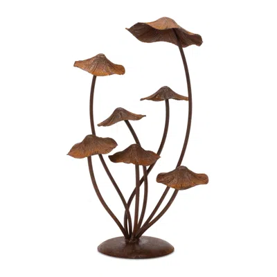 Melrose International Bronze Metal Mushroom Garden Accent 17"h - Bronze