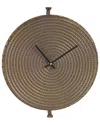 Melrose International Bronze Metal Wall Clock With Suspended Stand In Gold