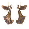 Melrose International Bronze Trumpet Angel Ornament (set Of 6) - Bronze
