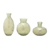 Melrose International Bubbled Glass Bud Vase (set Of 3) - Green, Gray