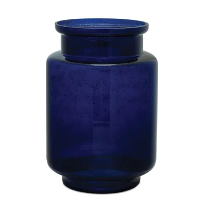Melrose International Bubbled Glass Vase (set Of 2) - Blue