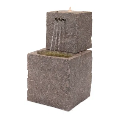 Melrose International Bubbling Tiered Stone Fountain 22"h - Gray