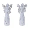 Melrose International Butterfly Wing Angel Figurine (set Of 4) - White, Beige