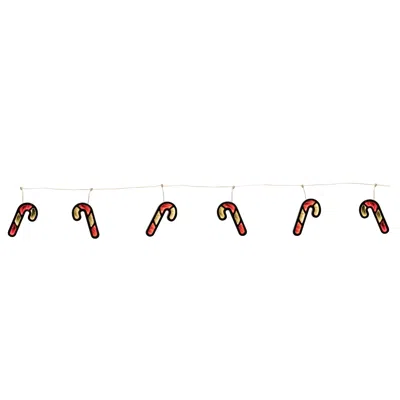 Melrose International Candy Cane Ekkolight Garland 68"l - Red, White