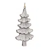 Melrose International Carved Pine Tree Ornament (set Of 12) - Cream, Brown