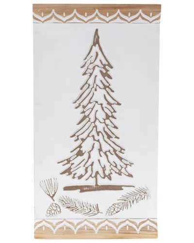 Melrose International Carved Wood Pine Tree Wall Art In Brown