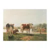 Melrose International Cattle Landscape Print Wall Art 15.75"l - Brown, Green
