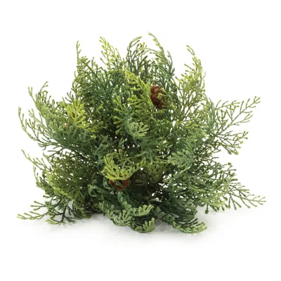 Melrose International Cedar Pinecone Half Ord (set Of 2) - Green, Brown