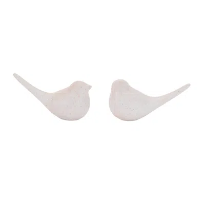 Melrose International Ceramic Bird Figurine (set Of 4) - Beige