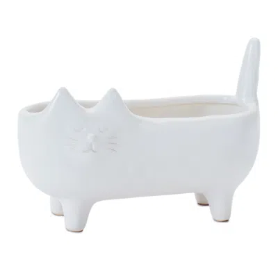 Melrose International Ceramic Cat Planter (set Of 2) - White
