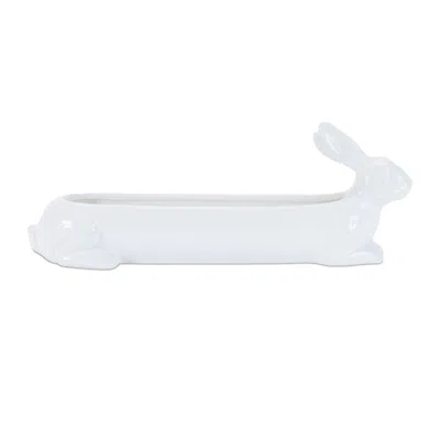 Melrose International Ceramic Garden Bunny Planter (set Of 4) - White