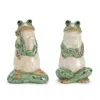 Melrose International Ceramic Garden Frog Statue (set Of 2) - Green, Beige