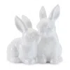 Melrose International Ceramic Mini Garden Bunny Couple (set Of 4) - White